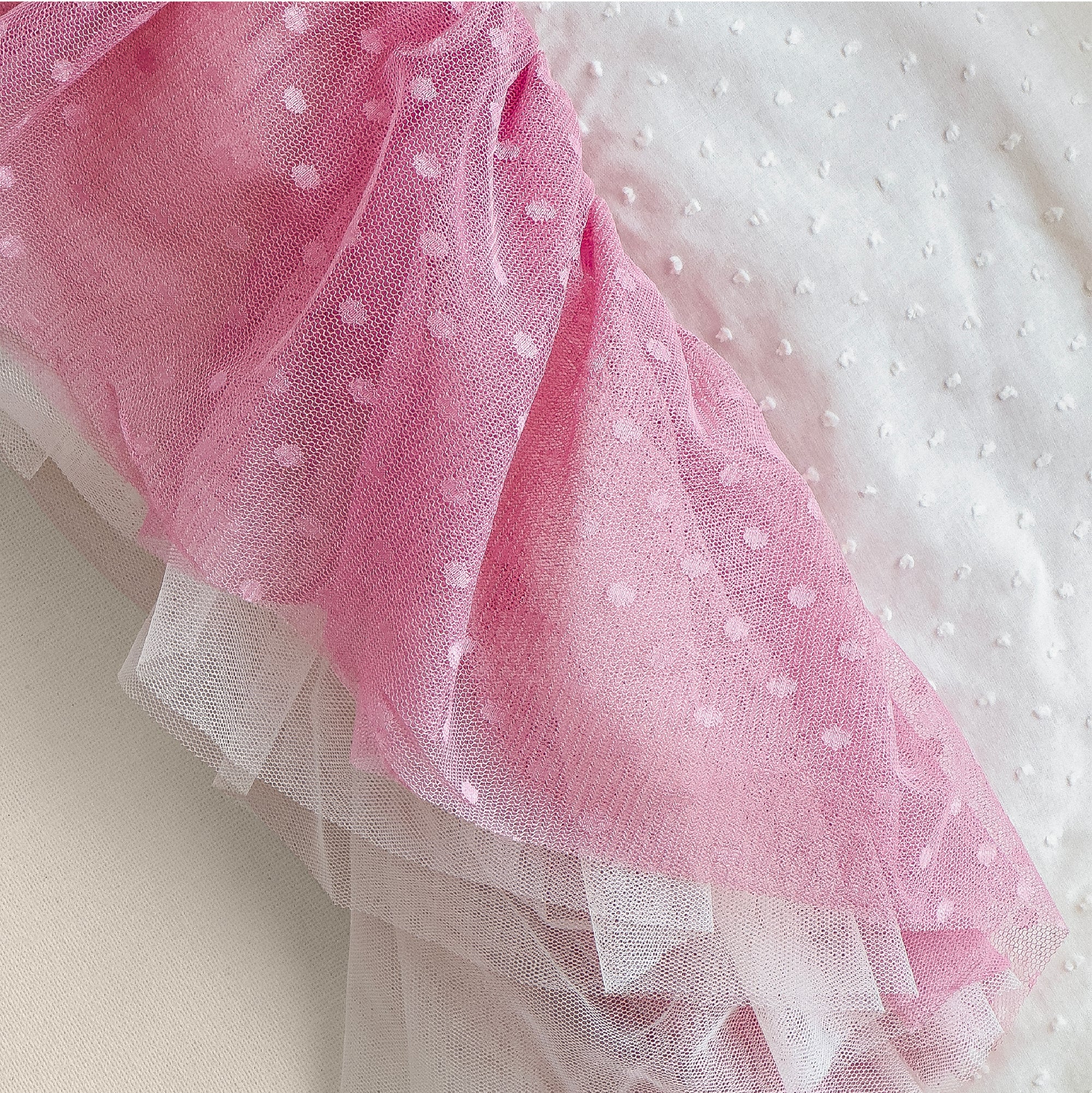 Ruffle pink and white blouse