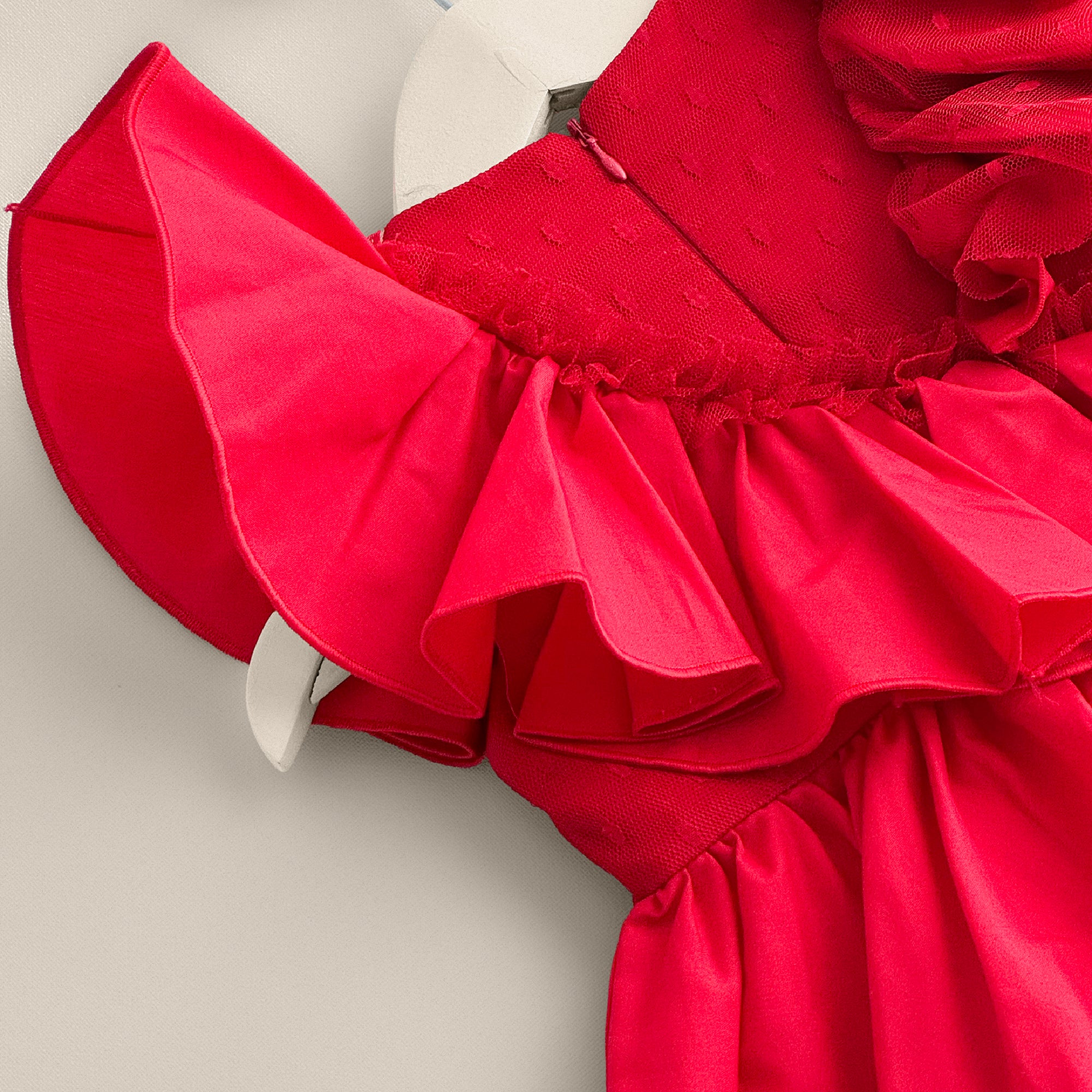 RED RUFFLE DRESS